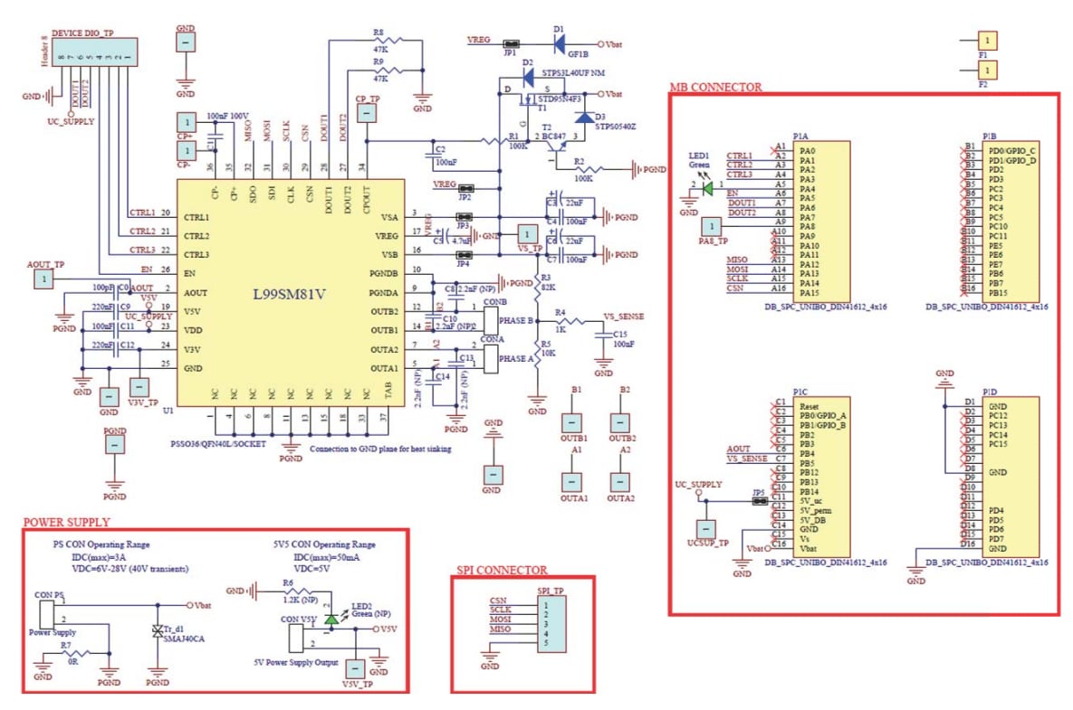 回路図 - STMicroelectronics EVAL-L99SM81V評価ボード